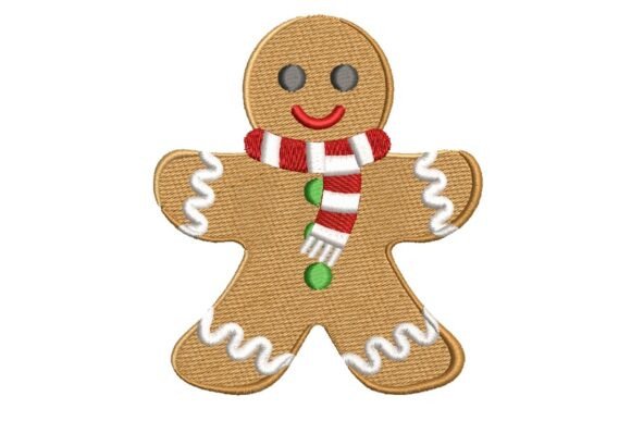 Festive Gingerbread Man with Red Scarf Design Review