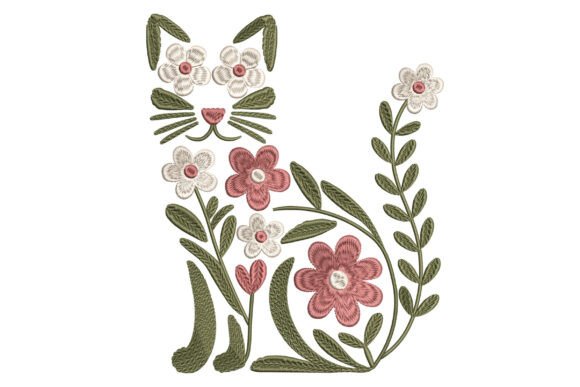 Floral Cat Embroidery File Review for Craft Fairs