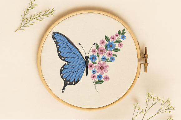 Review: Butterfly with Floral Embroidery Design