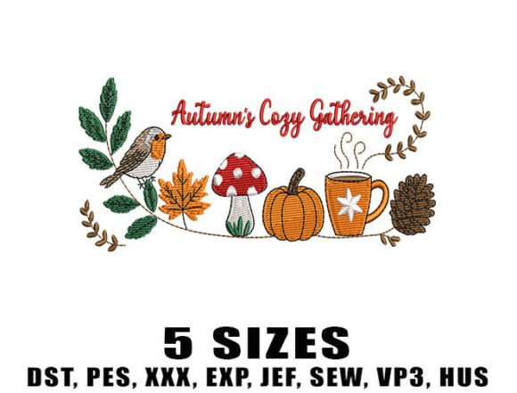 Review: Cozy Gathering Embroidery Designs for Fall Projects