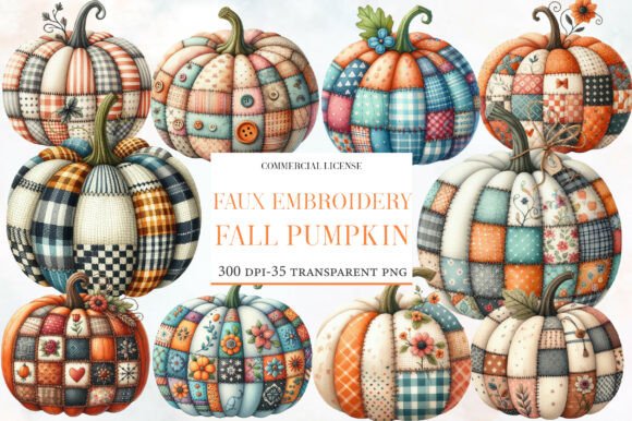 Review: Faux Embroidery Fall Pumpkin Clipart for Makers