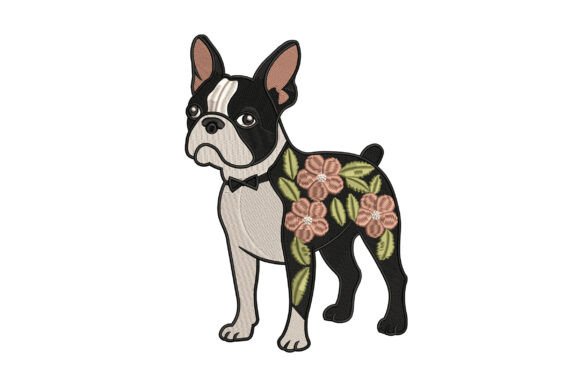 Review: Floral Boston Terrier Dog Embroidery for Craft Fairs