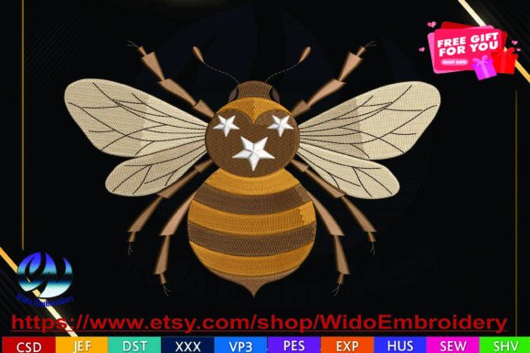 Review: The Stylish Bee Embroidery Design in 5 Sizes