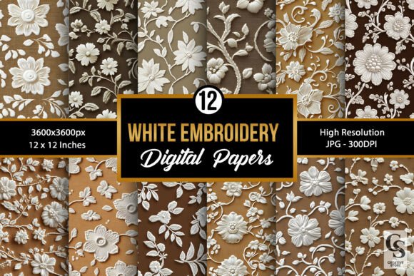 Review: White Needlework Embroidery Floral Paper for Etsy Shops