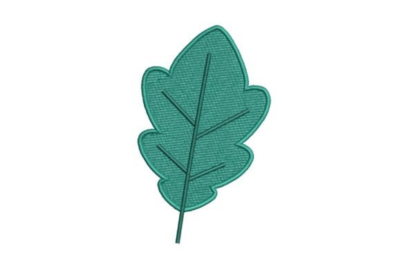 Stylized Teal Oak Leaf Embroidery Design Review