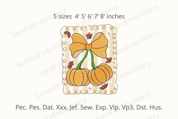 Vintage Pumpkin Bow Embroidery Design Review