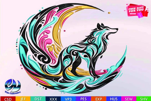 Wolf Embroidery Design Review: 10 Formats for Holiday Gifts